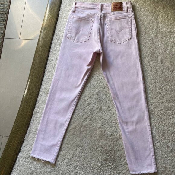Levi's Wedgie Skinny Cut Off Pink Women Jeans Size 29/27 - Picture 5 of 12